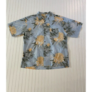 Montego Joe Hawaiian Shirt Mens XL Button Up Blue Floral Short Sleeve